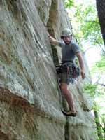 Phil leading some 5.8 offwidth. (Category:  Rock Climbing)