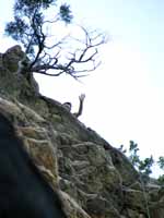 Mike at the top of Birdland. (Category:  Rock Climbing)