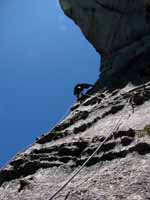 Me leading the sweet third pitch. (Category:  Rock Climbing)