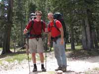 Guy and me at the Cathedral trailhead. (Category:  Rock Climbing)