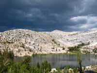 Budd Lake with a huge thunderstorm to the North. (Category:  Rock Climbing)