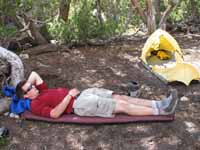 Guy's bivy. (Category:  Rock Climbing)