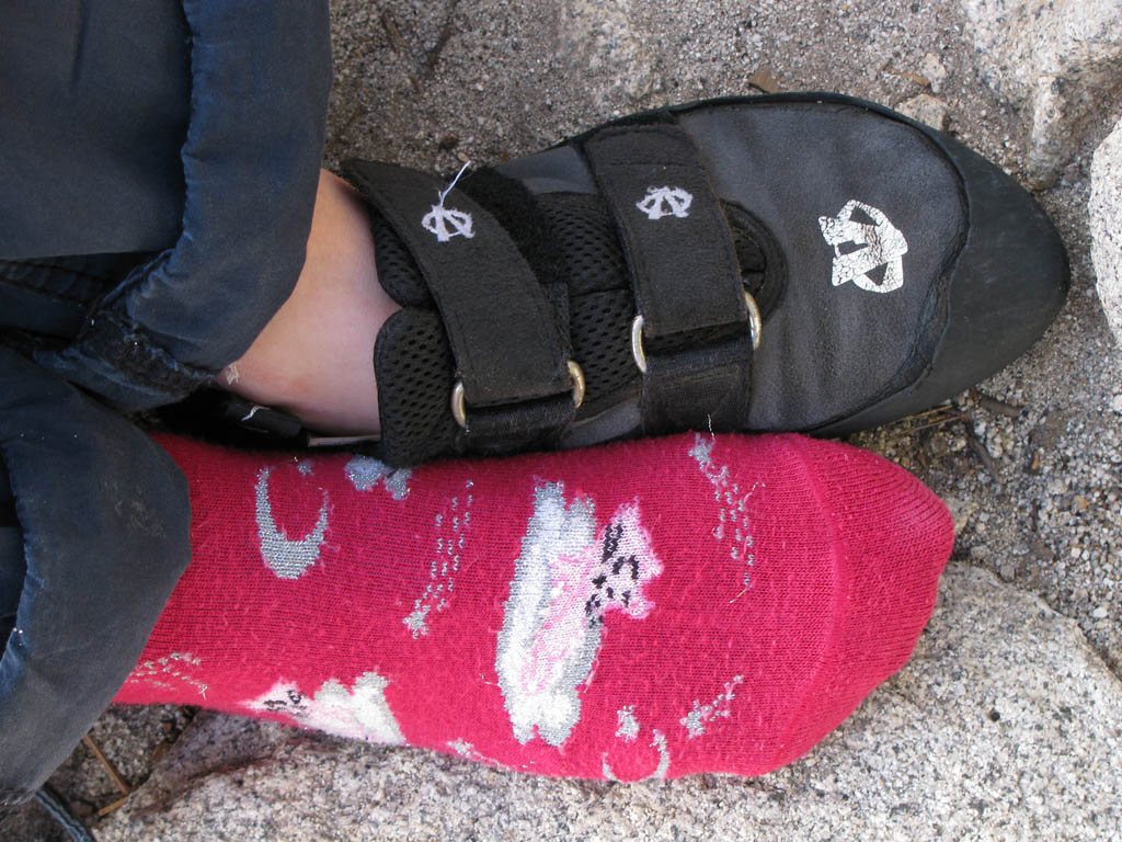 Melissa's socks. (Category:  Rock Climbing)