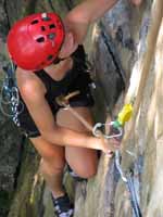 Amy on Disneyland. (Category:  Rock Climbing)