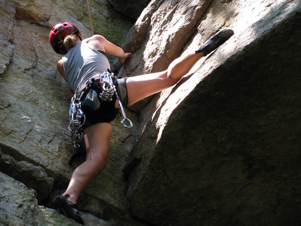 Amy on Ant's Line. (Category:  Rock Climbing)