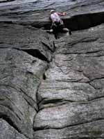 Katie cleaning Bunny. (Category:  Rock Climbing)