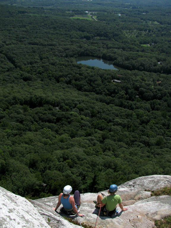 Katie and Emily at the top of High E. (Category:  Rock Climbing)