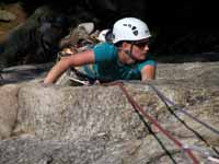 Katie on Birdland. (Category:  Rock Climbing)