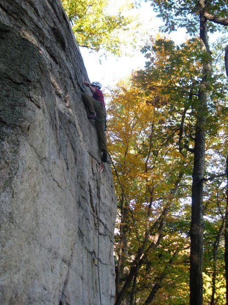 Leading Dirty Gerdie. (Category:  Rock Climbing)