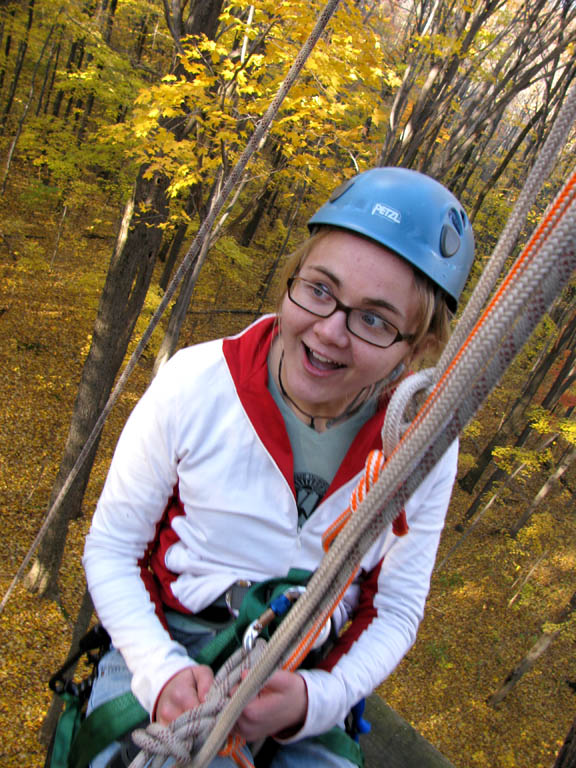 I told Emily to pretend she was having a great time. (Category:  Tree Climbing)