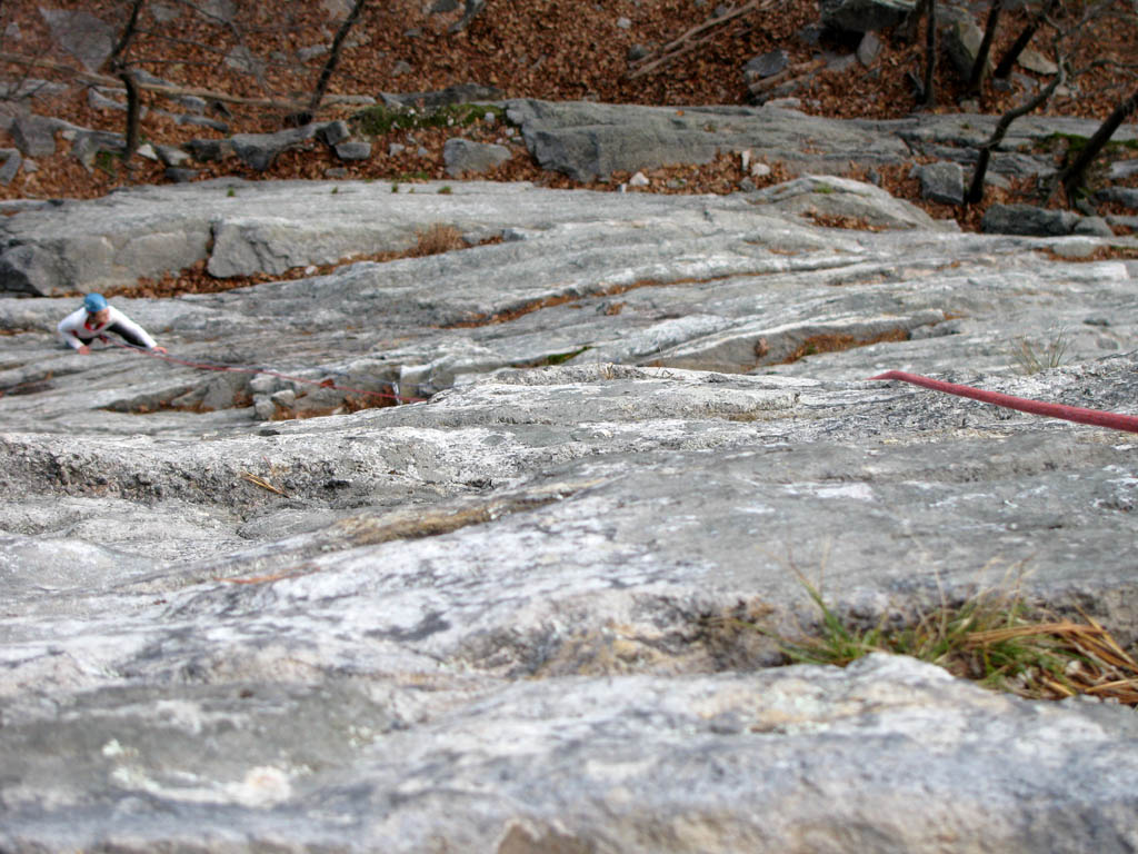 Emily following Arrow. (Category:  Rock Climbing)