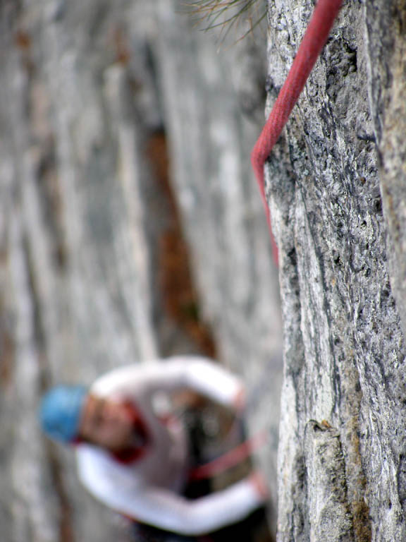 Emily following Arrow. (Category:  Rock Climbing)