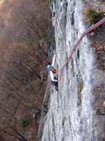 Emily following Arrow. (Category:  Rock Climbing)