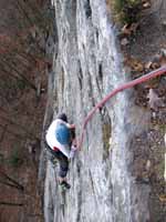 Emily following Arrow. (Category:  Rock Climbing)