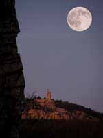 Full moon rising over Skytop. (Category:  Rock Climbing)