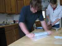 Mike rolling the dough. (Category:  Party)