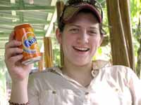 Jess and her $2 can of Fanta.  The vendors at the trailhead know how to make money. (Category:  Travel)