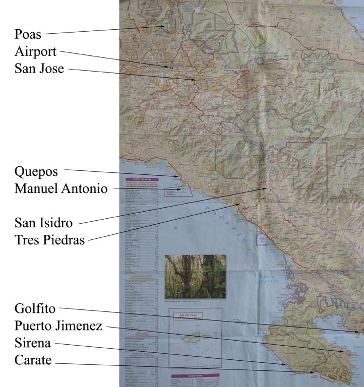 My route for the month in Costa Rica. (Category:  Travel)