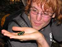 Drew with a Black and Green Poison Dart Frog. (Category:  Travel)