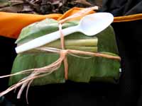 Lunch... wrapped in a banana leaf. (Category:  Travel)