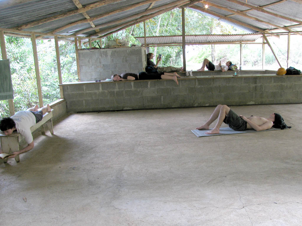 Everyone resting in the dance hall. (Category:  Travel)