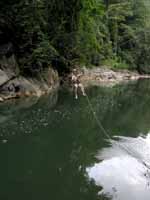 Mike doing the tyrolean traverse. (Category:  Travel)