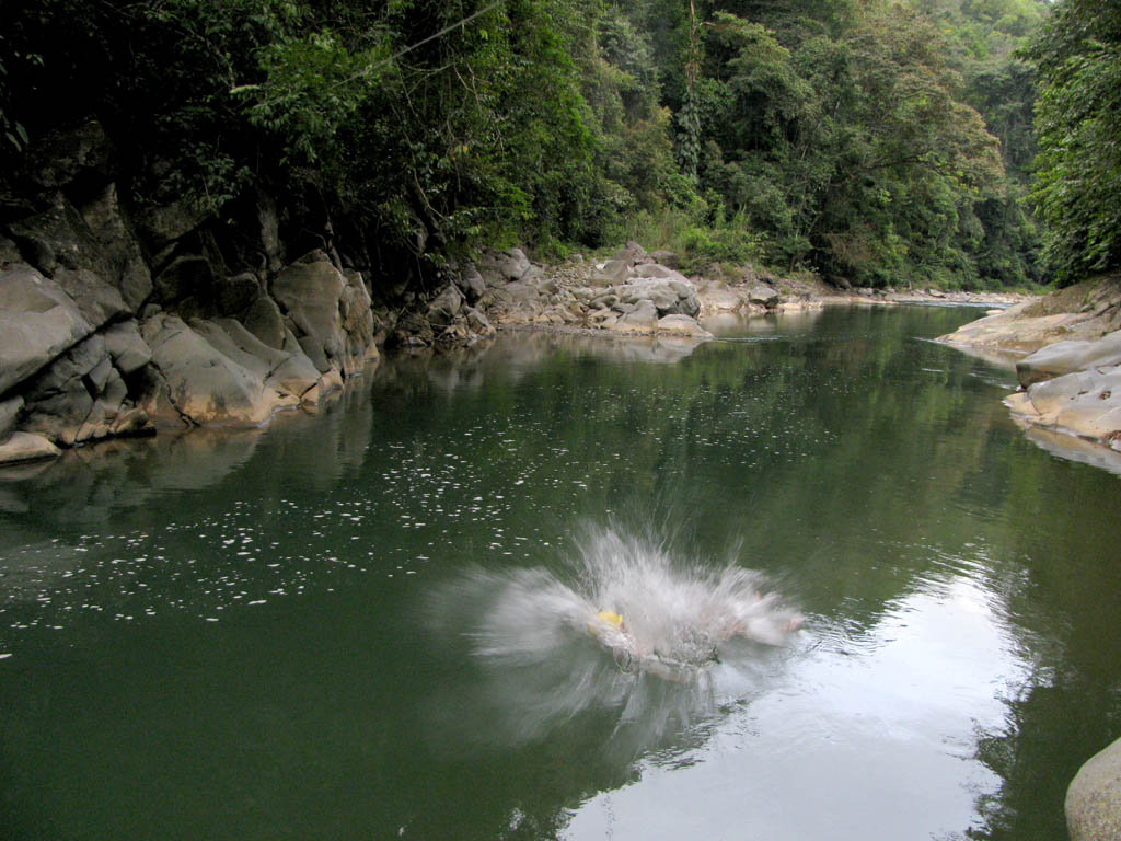 Colin taking a swim. (Category:  Travel)