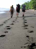 Hiking on the beach.  This shot only worked early in the day and late in the day when some shadow would be cast in the footprints. (Category:  Travel)