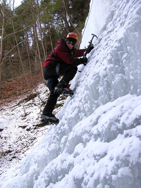 Alex climbing. (Category:  Ice Climbing)