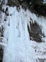 We rappelled into the gorge down Mate, Spawn and Die. (Category:  Ice Climbing)