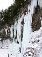 Guy climbing Mate, Spawn and Die. (Category:  Ice Climbing)