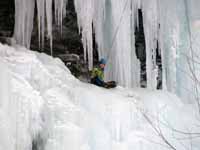 Emily getting a great rest on Salmon Nation. (Category:  Ice Climbing)
