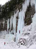 Keith climbing Mate, Spawn and Die. (Category:  Ice Climbing)