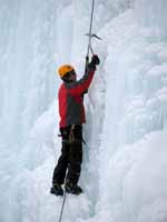 Keith climbing Mate, Spawn and Die. (Category:  Ice Climbing)