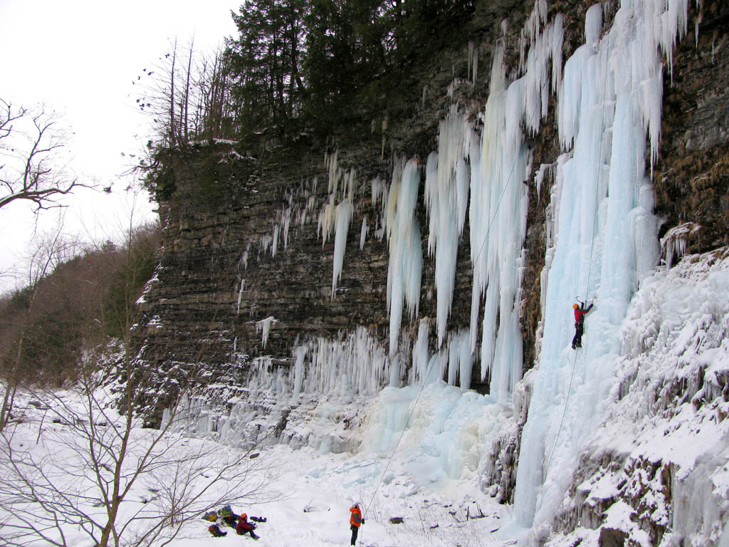 Keith climbing Mate, Spawn and Die. (Category:  Ice Climbing)