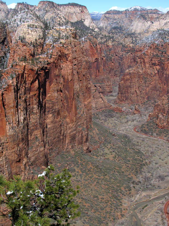 Moonlight Buttress viewed from Angel's Landing. (Category:  Rock Climbing)