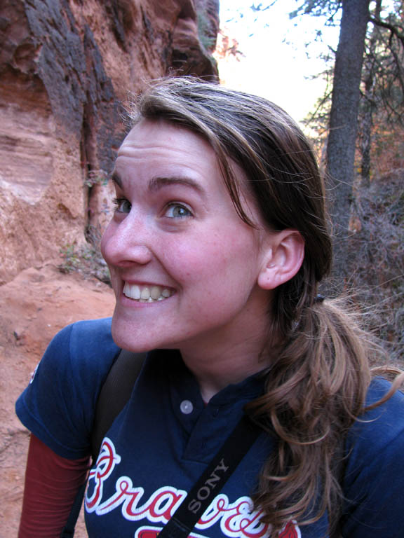 Look who I ran into!  Becca was in Zion with some friends for a week. (Category:  Rock Climbing)