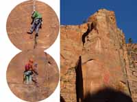 Tammy leading pitch six. (Category:  Rock Climbing)