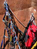 The neatly organized seventh belay. (Category:  Rock Climbing)