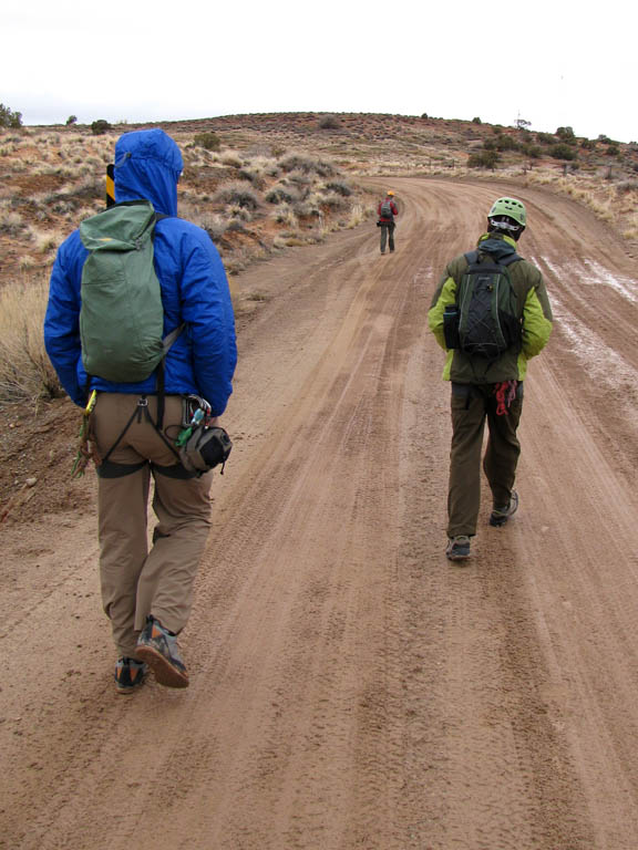 Guy, Keith and Josh on the approach to Medieval Chamber canyon. (Category:  Rock Climbing)