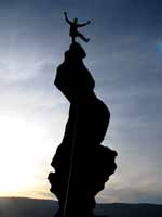 Guy on top of Ancient Art. (Category:  Rock Climbing)