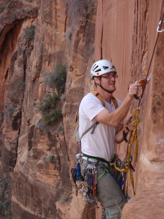 Me jugging the third pitch. (Category:  Rock Climbing)