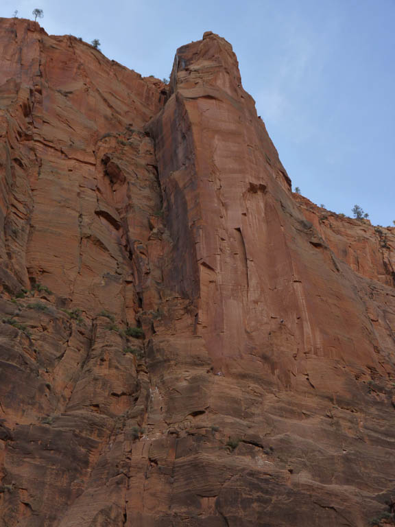 Tammy on top of the rocker block.  Our high point for the first day of climbing. (Category:  Rock Climbing)