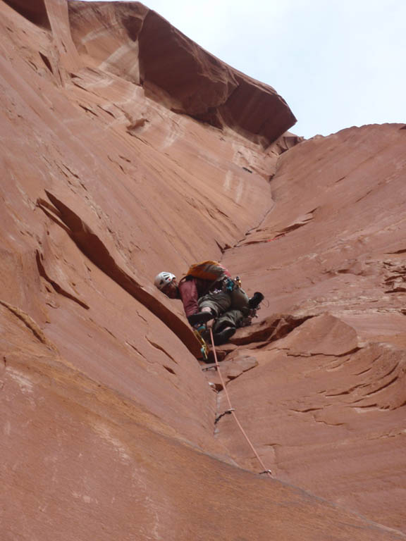 Starting my lead of pitch four. (Category:  Rock Climbing)