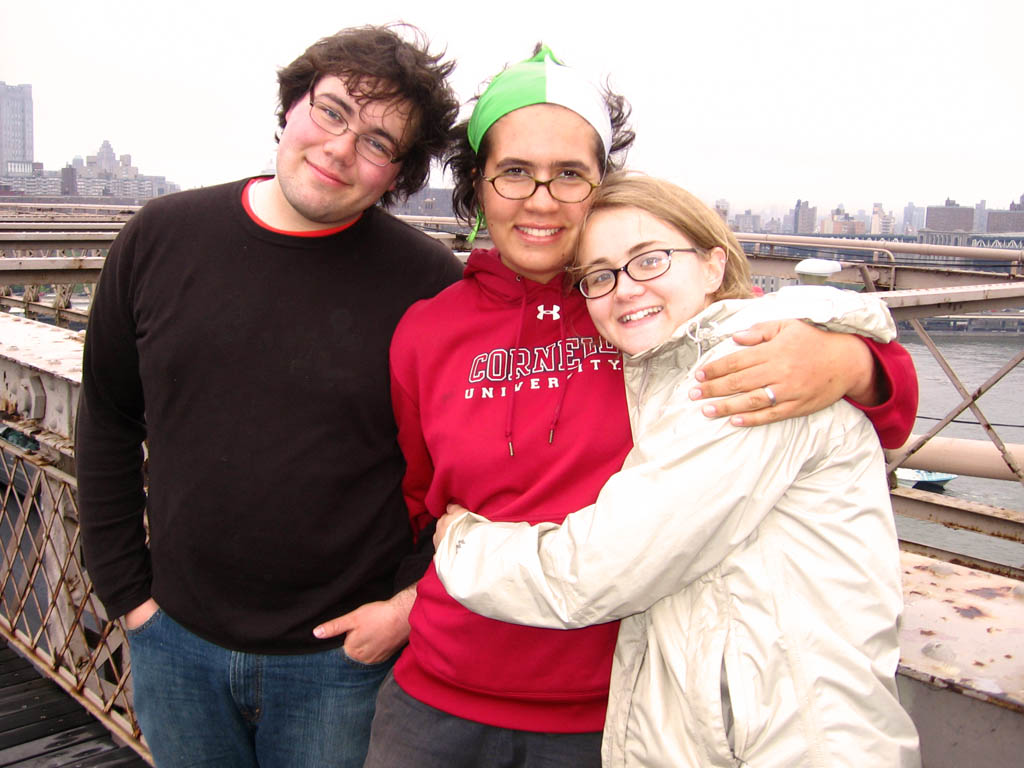 Kevin, Katherine, and Emily on the Brooklyn Bridge. (Category:  Travel)