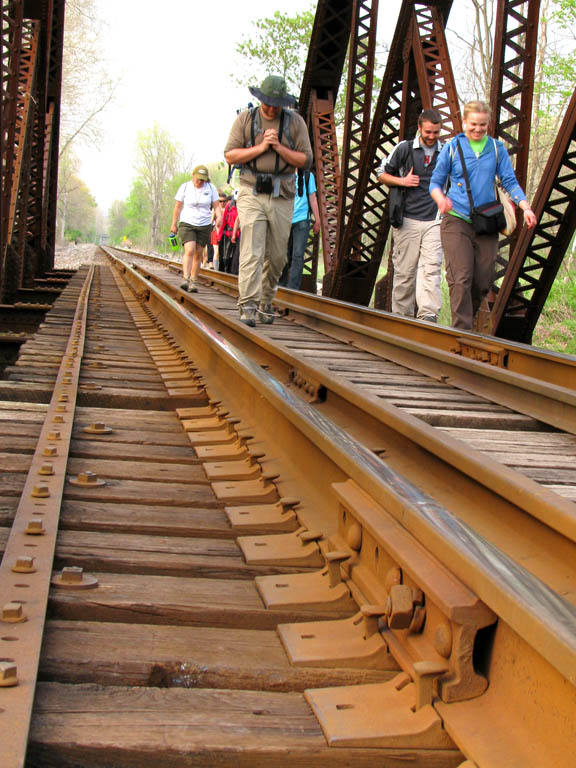 The class hiking out of Lick Brook. (Category:  Backpacking)