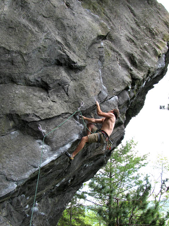 Magoogs leading Social Outcast. (Category:  Rock Climbing)