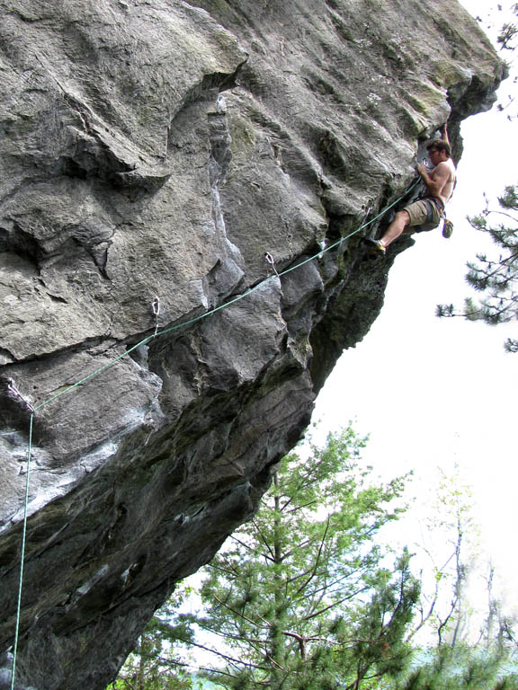 Magoogs leading Social Outcast. (Category:  Rock Climbing)