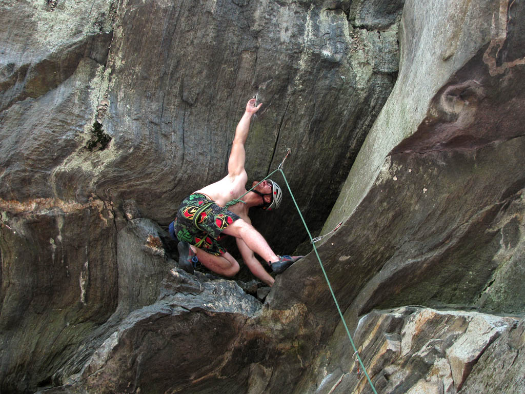 Me leading Little Demon. (Category:  Rock Climbing)