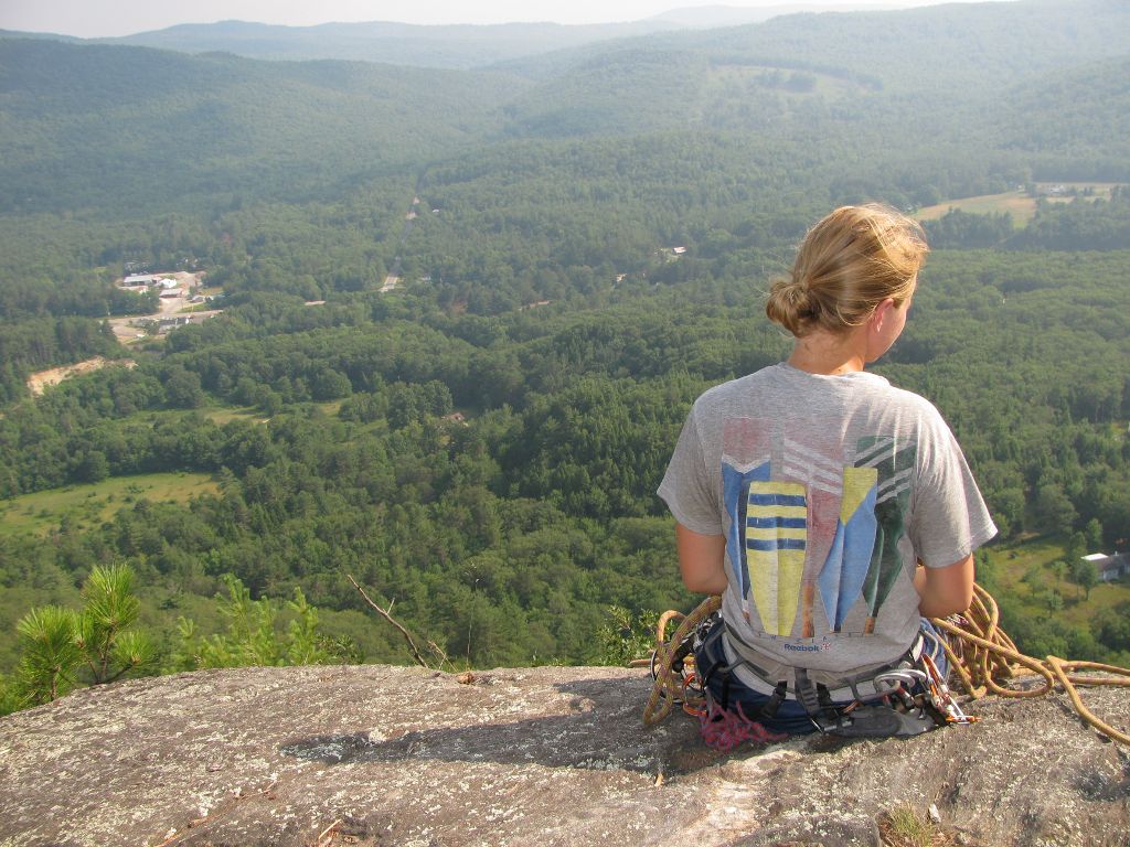 Emily at the top of Clip-A-Dee-Doo-Dah.  (Category:  Rock Climbing)